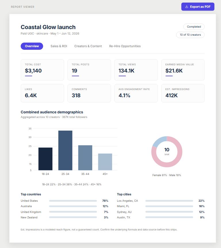 Pay & Report product screenshot